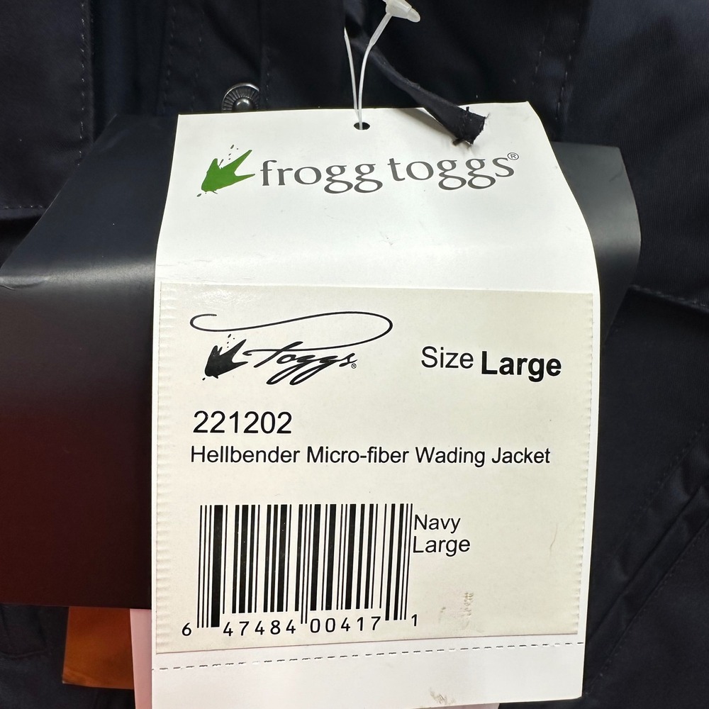 Frogg Toggs Hellbender Wading Jacket Mens Large Navy Waterproof Fishing 221202 - Picture 4 of 13